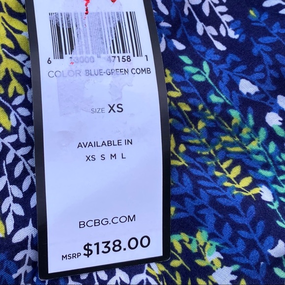 BCBGMAXAZRIA Blue Green Combo Floral Shorts NWT - Picture 6 of 6